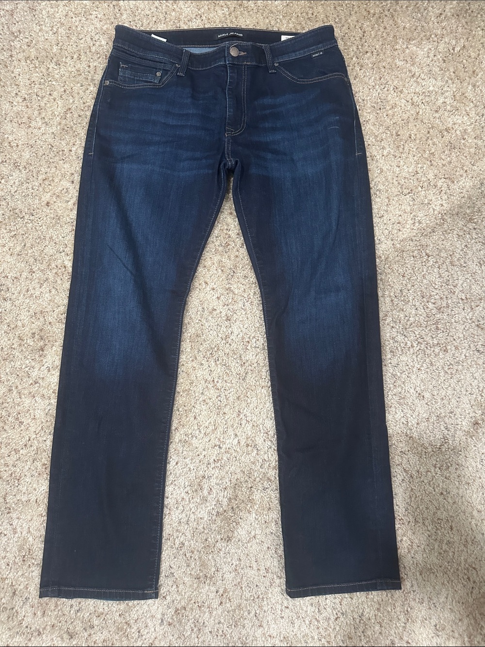 Mavi Men's Slim Straight Jeans in Dark Indigo Blue